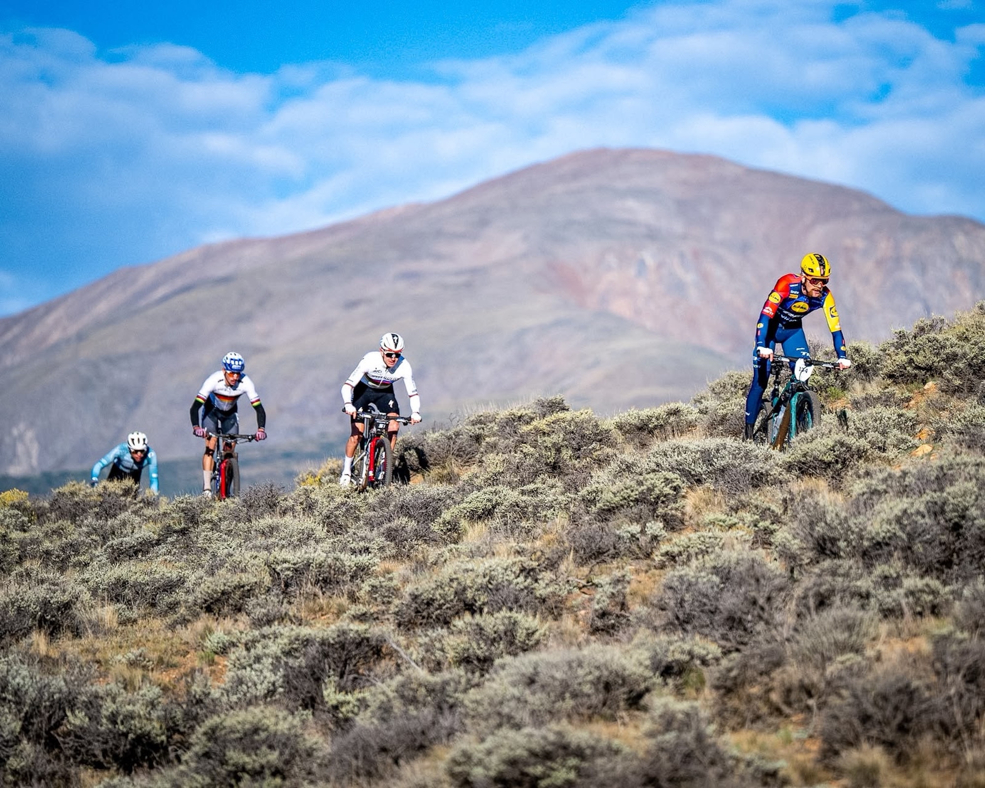 Quinn Simmons leads Keegan Swenson on early section of Leadville Trail 100 MTB course 2026