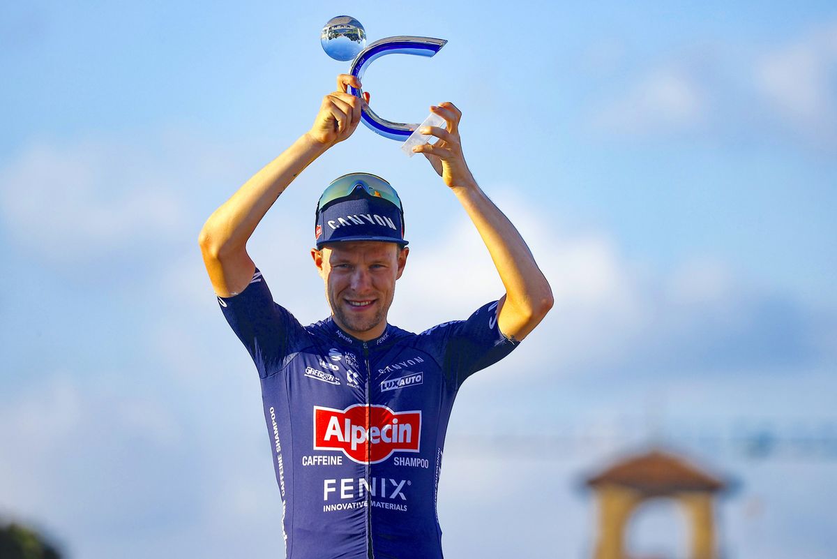 Xandro Meurisse (Alpecin-Fenix) on the podium at the Veneto Classic