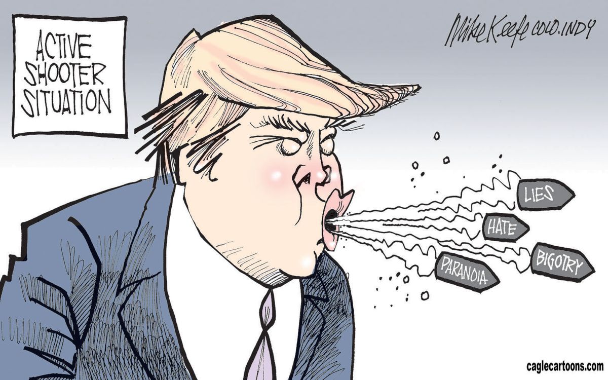 Political cartoon u s donald trump hate the week