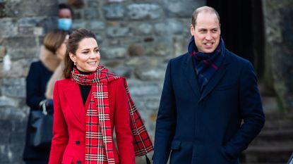 Prince William and Catherine, Duchess of Cambridge visit to Cardiff Castle on December 08, 2020 in Cardiff, Wales