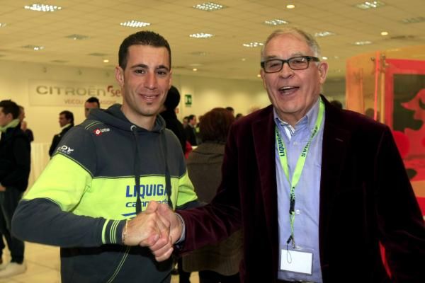 Vincenzo Nibali and Sidi president Dino Signori.