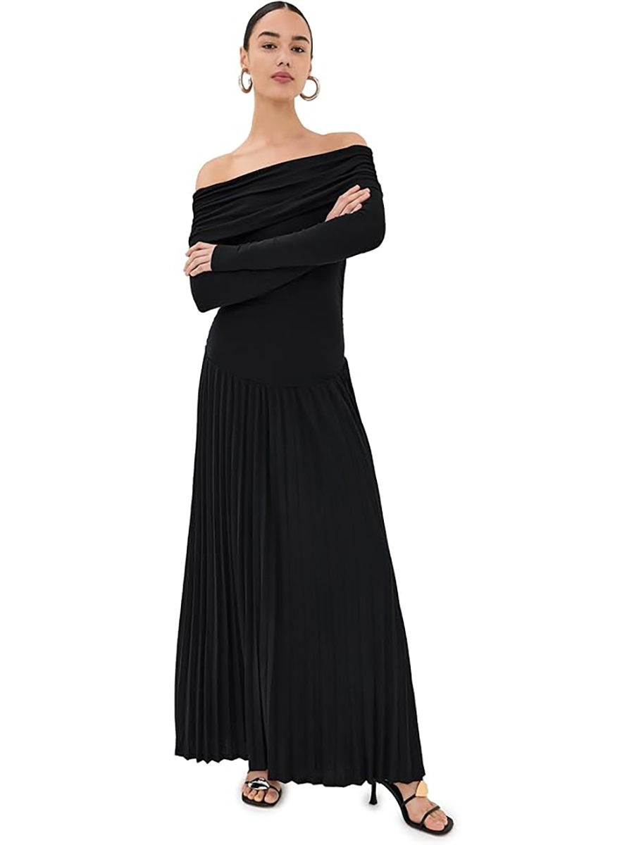 Lioness, Lioness Women's Field of Dreams Long Sleeve Maxi Dress, Onyx, Black, M