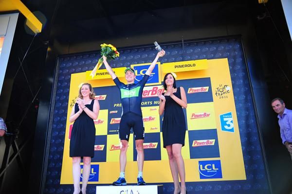 Edvald Boasson Hagen (Sky) celebrates his second Tour stage win.