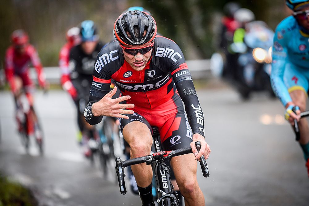 Loic Vliegen tries to thaw out his hands