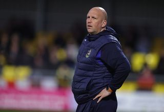 Sutton United manager Matt Gray looks on during the Sky Bet League Two between Sutton United and Northampton Town at VBS Community Stadium on April 18, 2023 in Sutton, England. (Photo by Pete Norton/Getty Images)