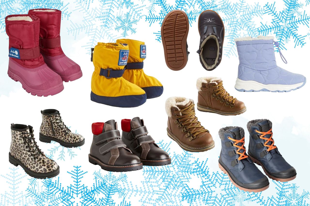 Collage showing a selection of the best kids&#039; winter boots