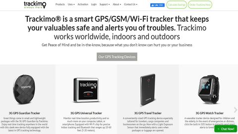 Website screenshot for Trackimo