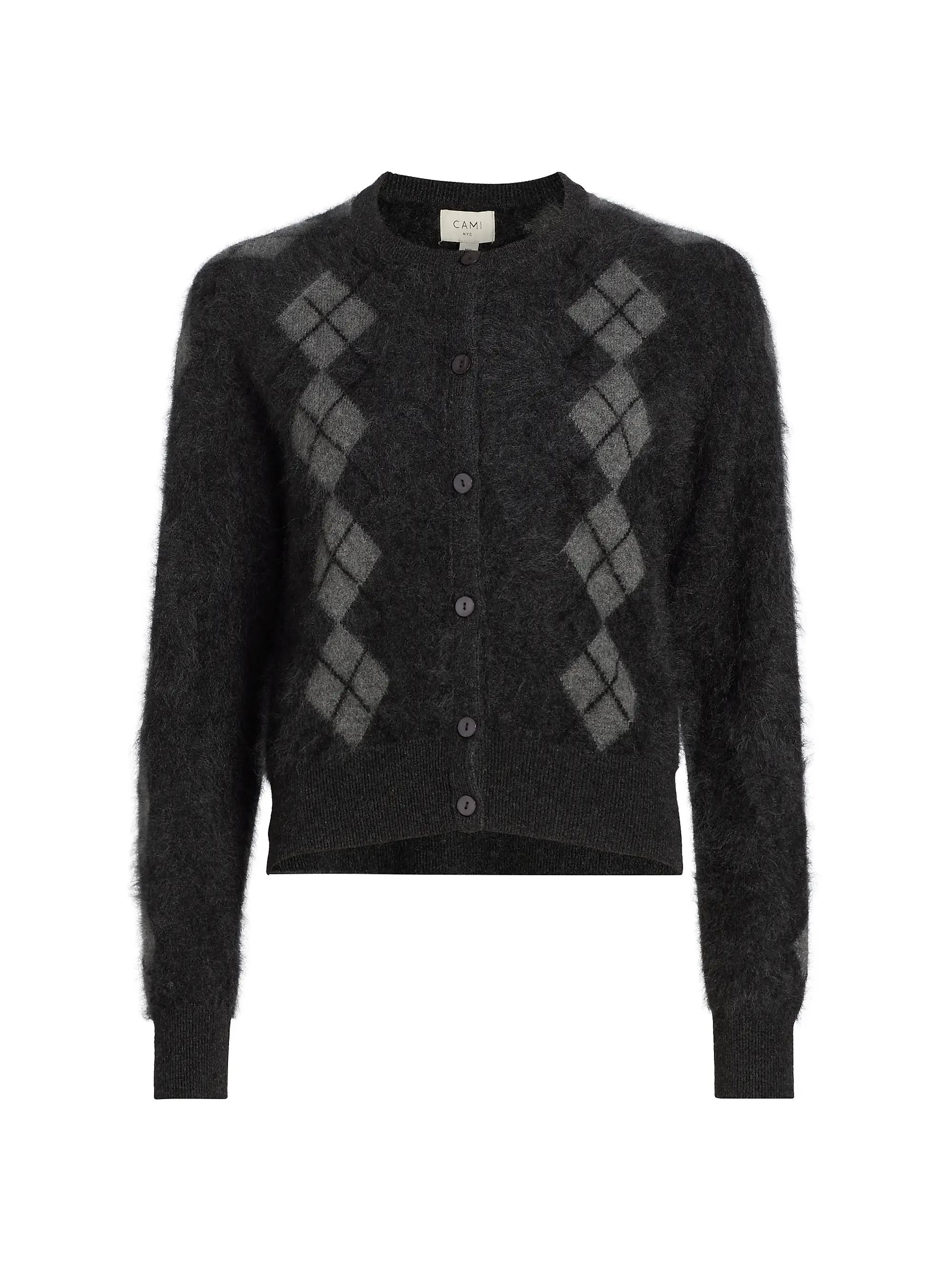 Dorian Argyle Cashmere Crewneck Cardigan