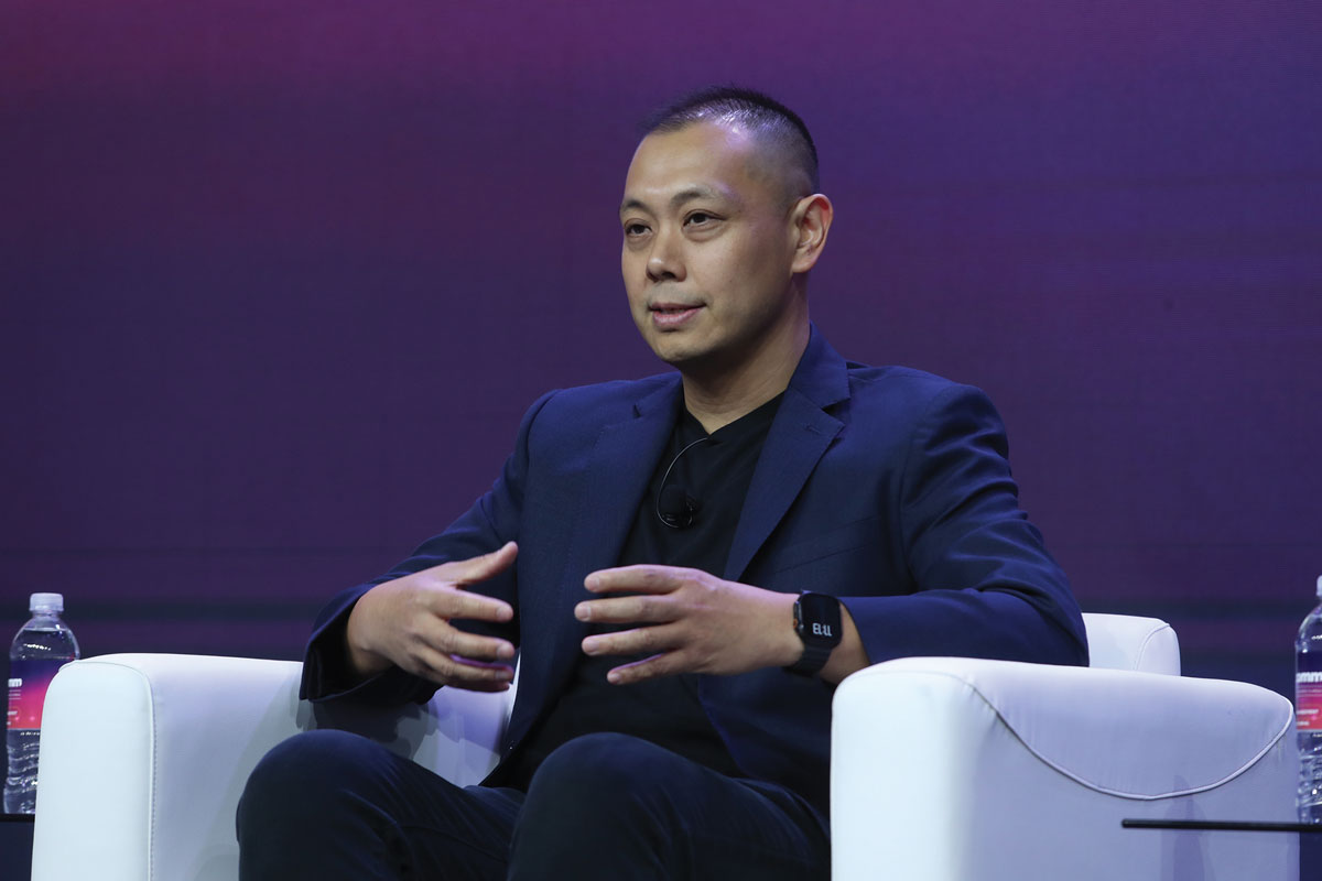 Photos from AI and immersive experience panelists speaking at InfoComm 2025.