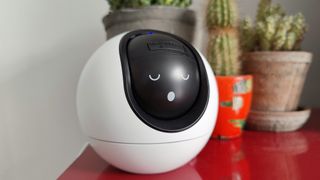 Ezviz C6 2K+ Smart Home Camera review: smart security camera on standby on a shelf