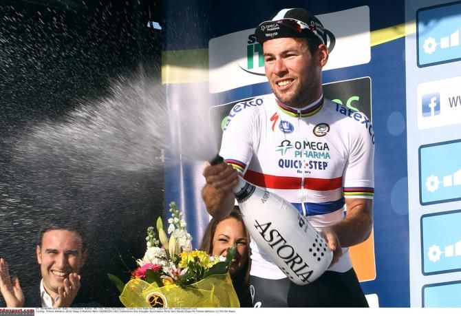 Celebration time for stage 6 winner Mark Cavendish