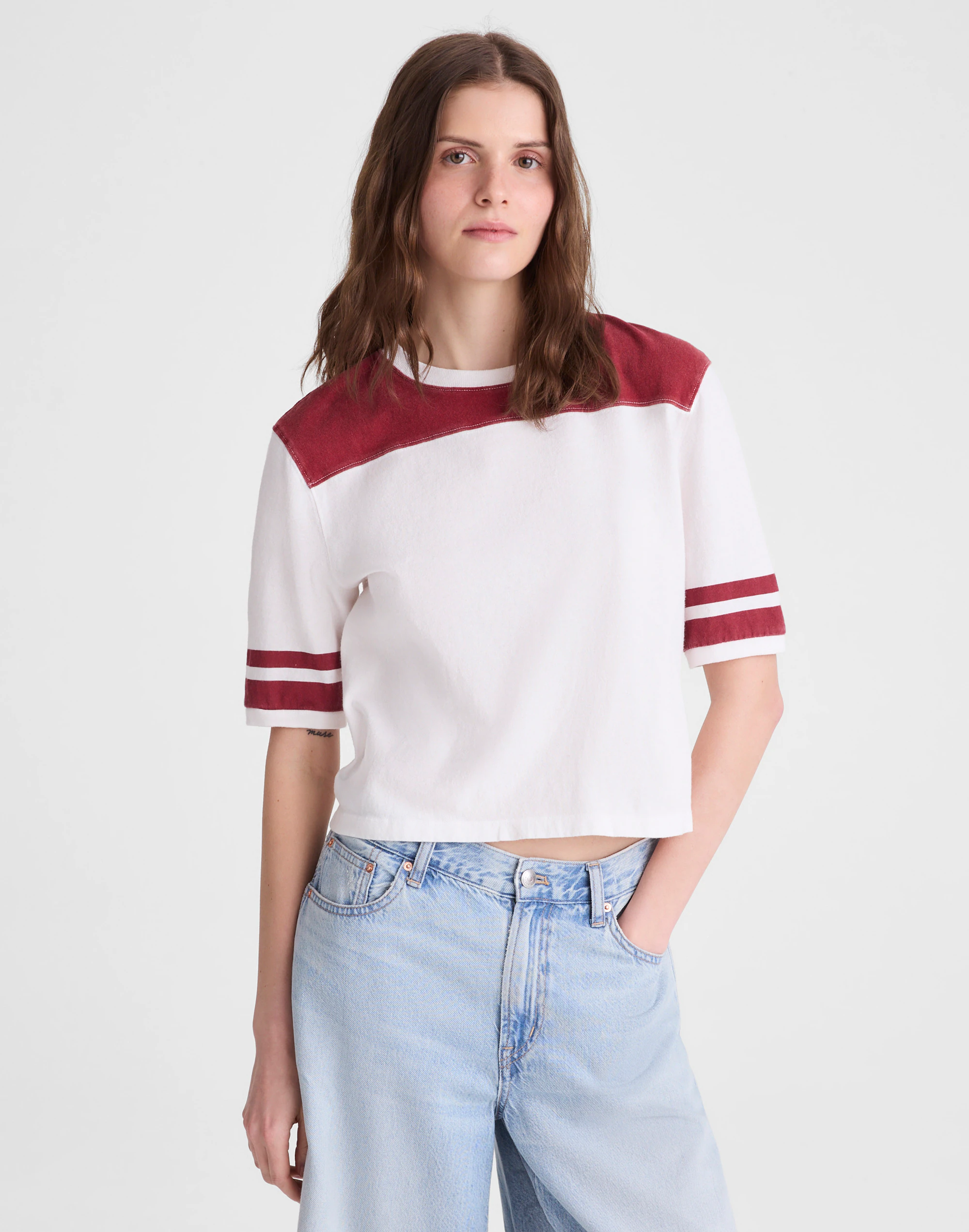 Casual Varsity Tee in Vintage Jersey