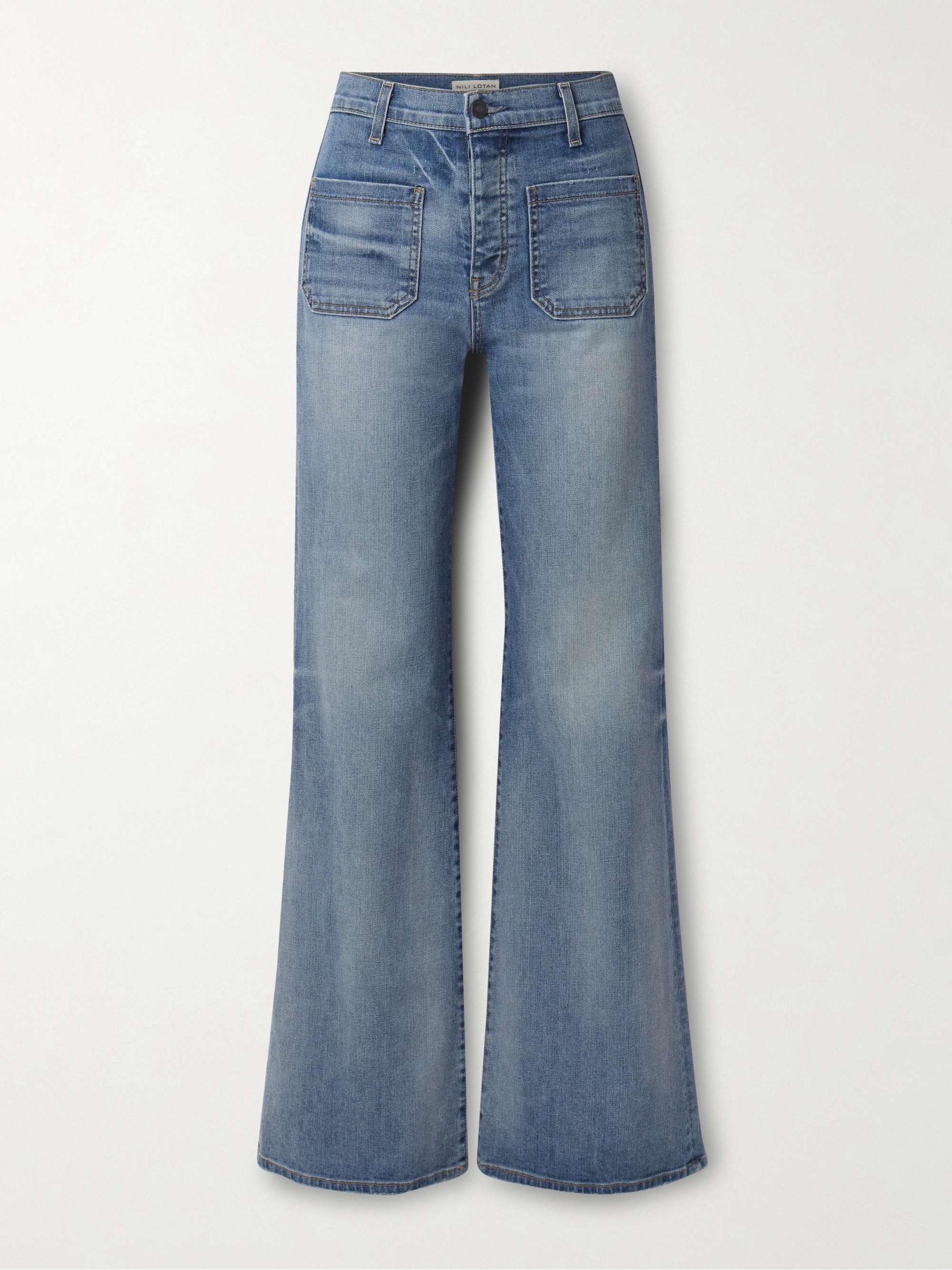 Florence Distressed High-Rise Flared Jeans