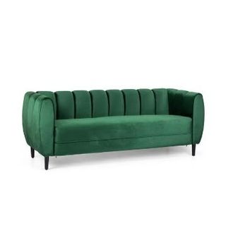 Green velvet couch
