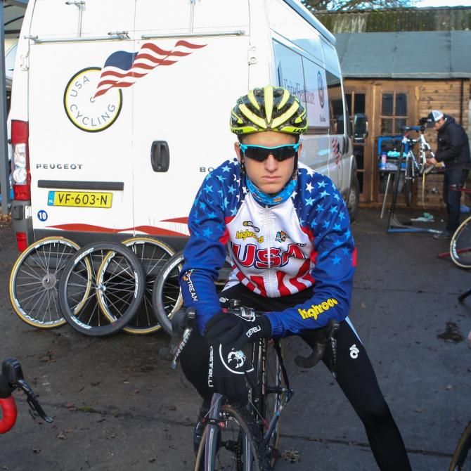 Gavin Haley suited up for a training ride in some rare December sunshine in Belgium.