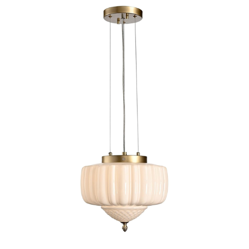 CLAXY, Claxy Modern Gold Pendant Light Milk White Glass Kitchen Hanging Lighting
