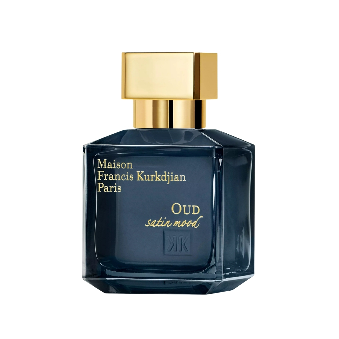 A product shot of the Maison Francis Kurkdjian OUD SATIN MOOD Eau de Parfum, on a white background