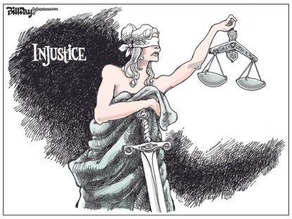 Political cartoon U.S. injustice Brett Kavanaugh supreme court hearing sexual assault allegation