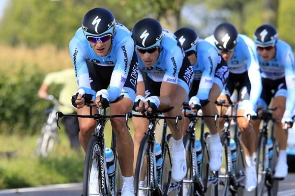 Tom Boonen, Sylvain Chavanel, Tony Martin, Niki Terpstra, Kristof Vandewalle and Peter Velits (OmegaPharma - QuickStep)