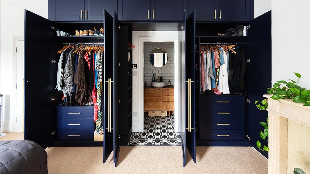 fitted wardrobes with secret door to en suite