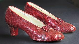 Judy Garland's slippers as featured in "Ruby Red Handed: Stealing America’s Most Famous Pair of Shoes"