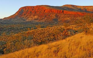 Sunrise in Pilbara, Western Australia, the region where the archaeologists found the remains of the kangaroo feast.