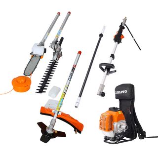 Dyd-Backpack 4 in 1 Multi-Functional Trimming Tool, 52cc 2-Cycle Garden Tool System With Gas Pole Saw, Hedge Trimmer, Grass Trimmer, and Brush Cutter