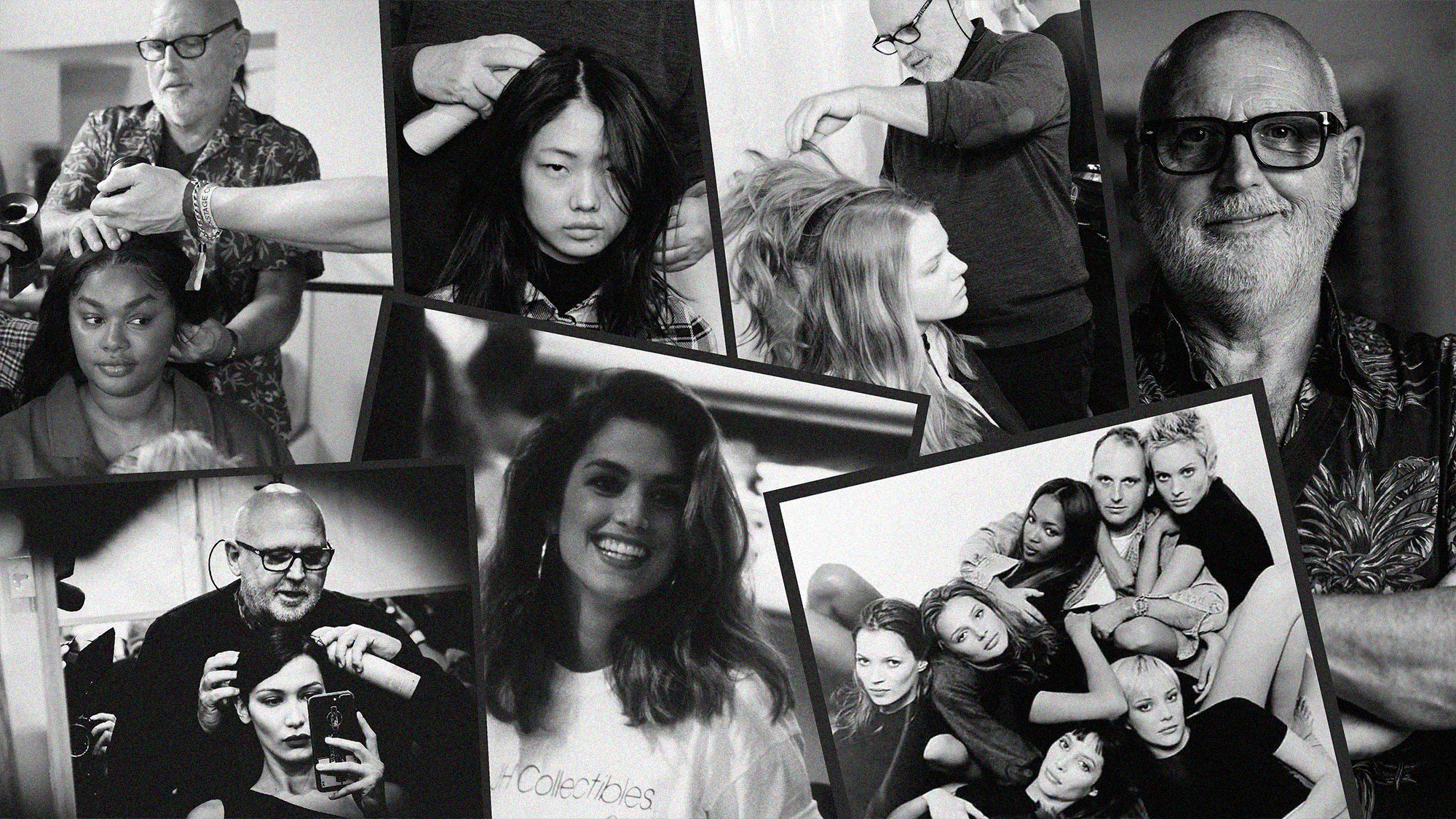 Vintage images of Sam McKnight on shoots and with models