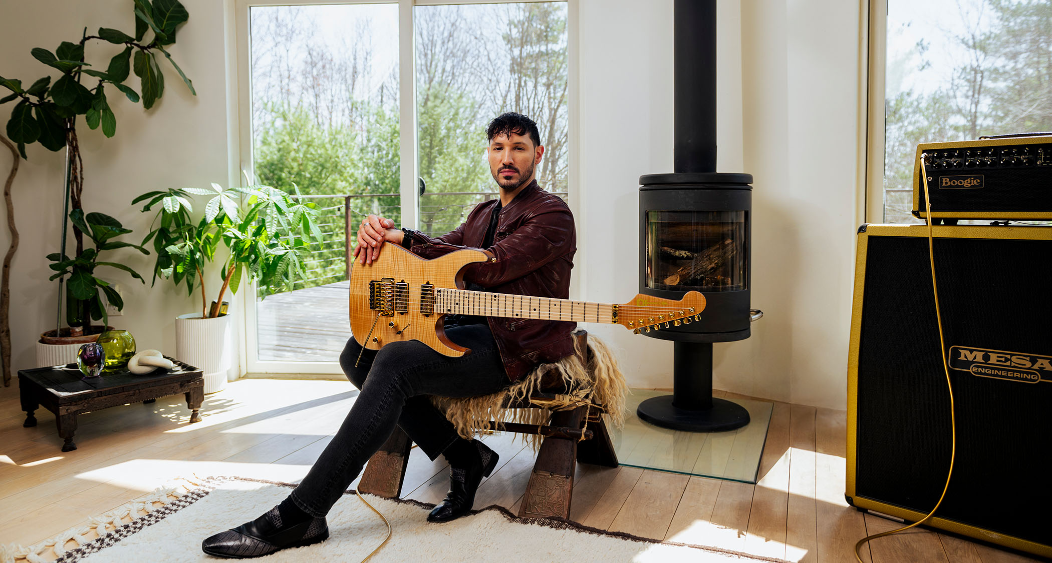 Charvel Angel Vivaldi Signature Pro-Mod Nova-7 NAT: The new S-style is eight years in the making and in some of the promo pictures it looks like Angel Vivaldi has been on horseback for much of that time.