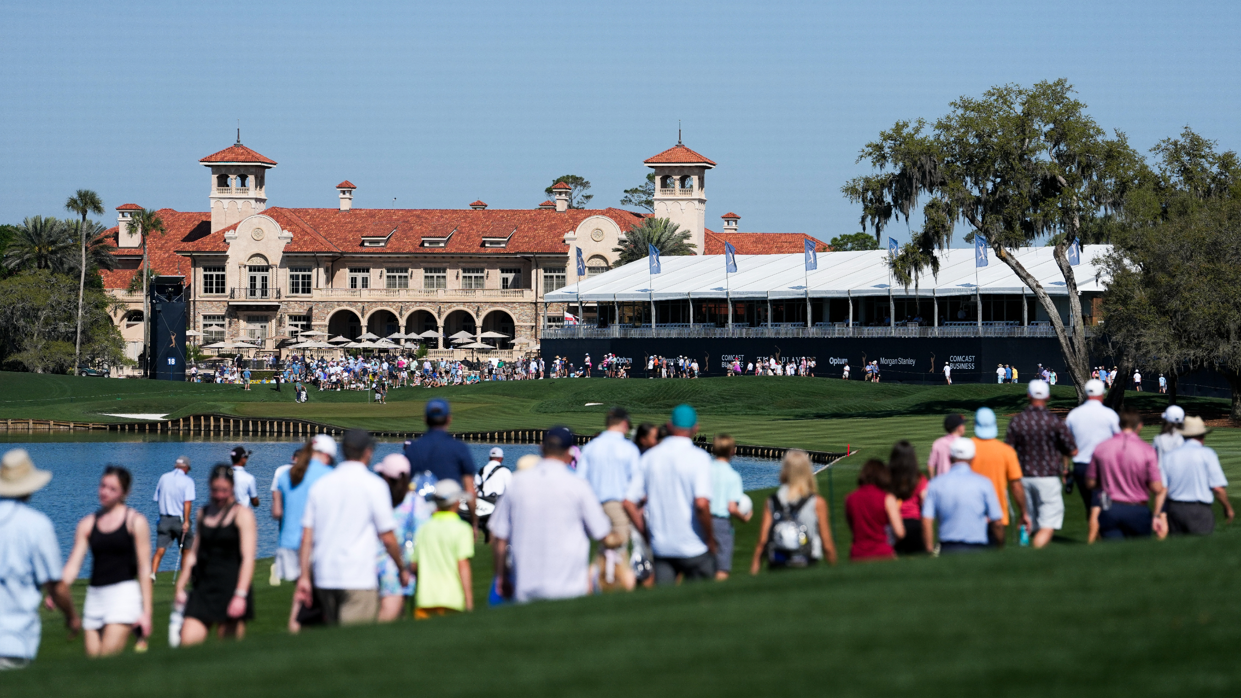 The 18th hole at TPC Sawgrass