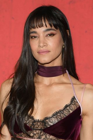 Sofia Boutella is pictured with letterbox-style bangs at the Los Angeles special screening of Lionsgate's "The Killer's Game" at Regal LA Live on September 09, 2024 in Los Angeles, California.