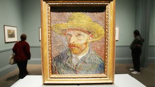 A photo of a self-portrait painted by Vincent Van Gogh