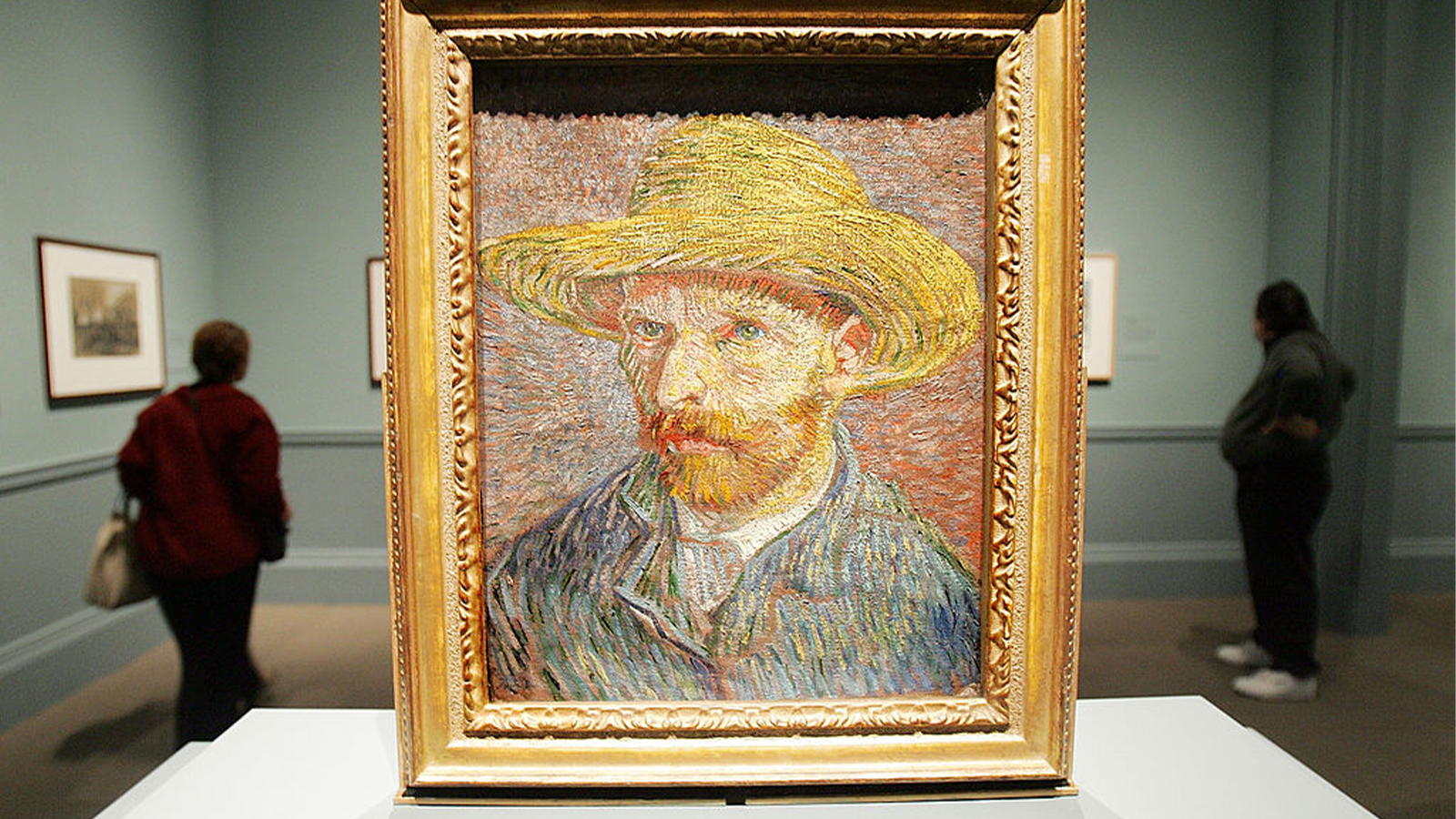 A photo of a self-portrait painted by Vincent Van Gogh