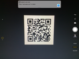 An example of a QR code on iPad