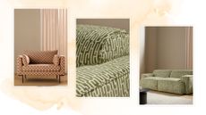 picture of seat and sofa from collection in mock-up room 