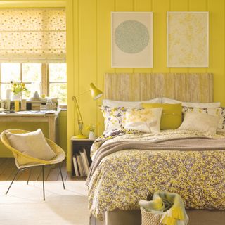 happy colours for bedroom decoration yellow