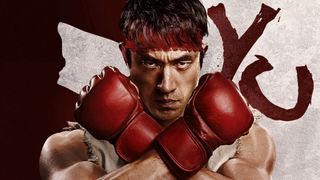 Ryu from Street Fighter holding his fists up