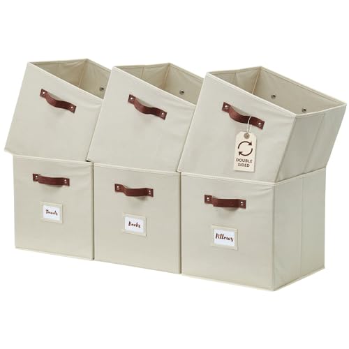 Decomomo Storage Bins, Cube Storage Bin With Labels