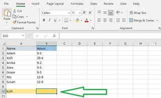 How to use VLOOKUP in Excel step 1: Write lookup value then click an adjacent empty cell