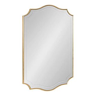 Kate and Laurel Hollyn Glam Scalloped Wall Mirror, 20 X 30, Gold, Decorative Traditional Wall Decor With Elegant Frame and Soft Scallops