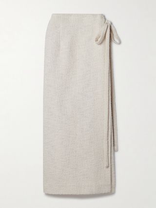 + Net Sustain Organic Cotton-Tweed Maxi Wrap Skirt