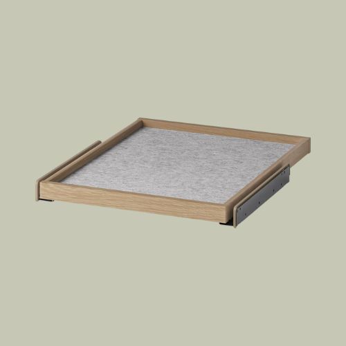 Komplement Pull-Out Tray With Drawer Mat - White Stained Oak Effect/light Grey 50x58 Cm