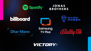 Samsung TV Plus logos along with content partners