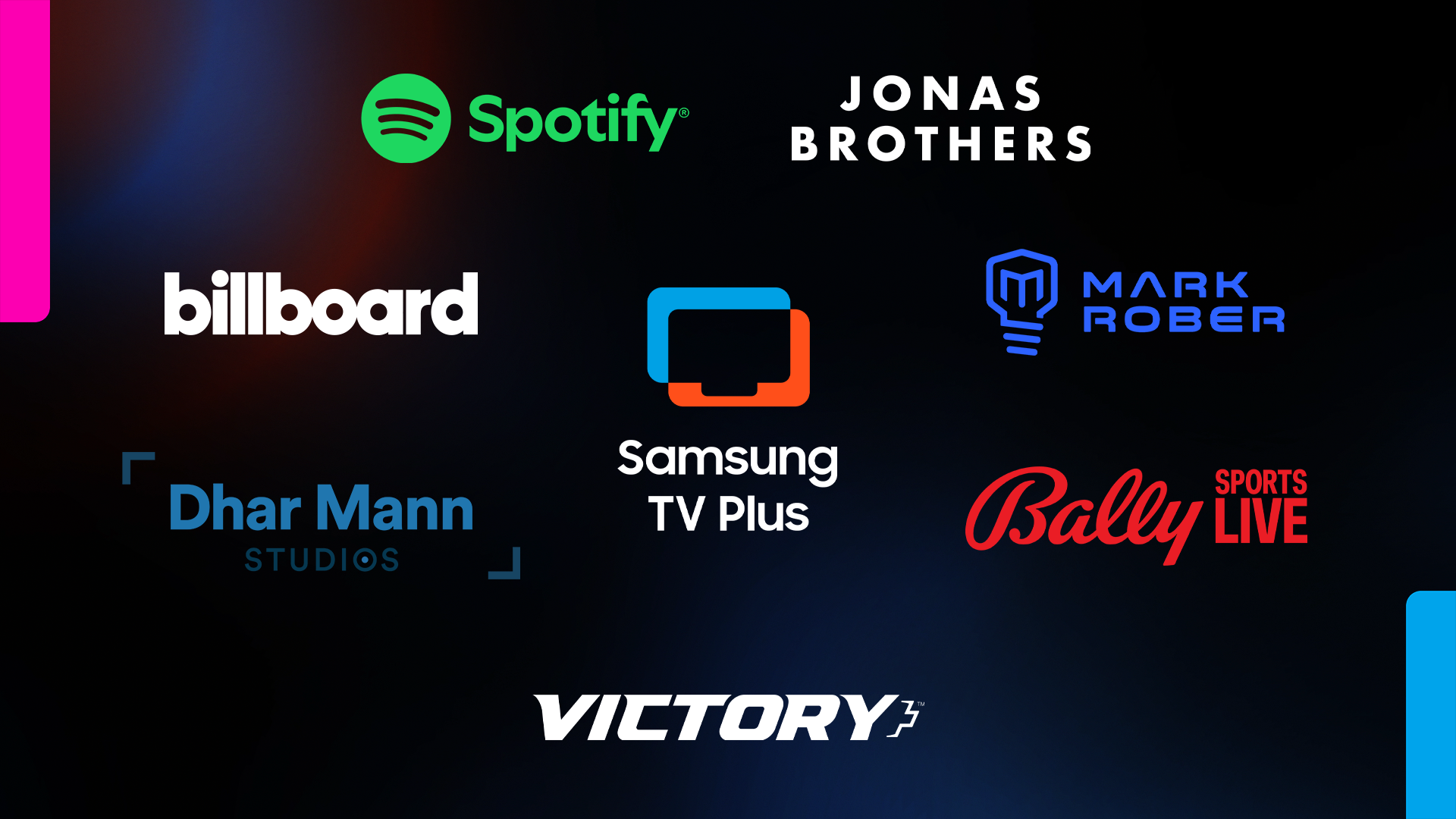 Samsung TV Plus logos along with content partners