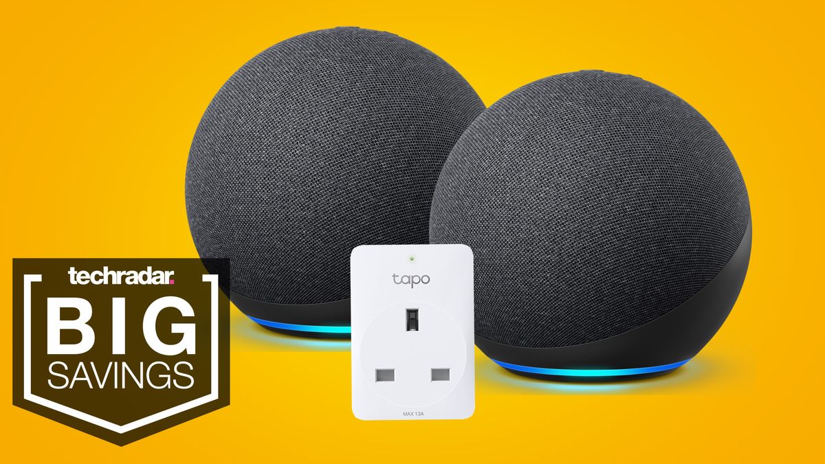  Echo Dot (4th generation), 2-pack, Charcoal + TP-Link Tapo P100 Smart Plug