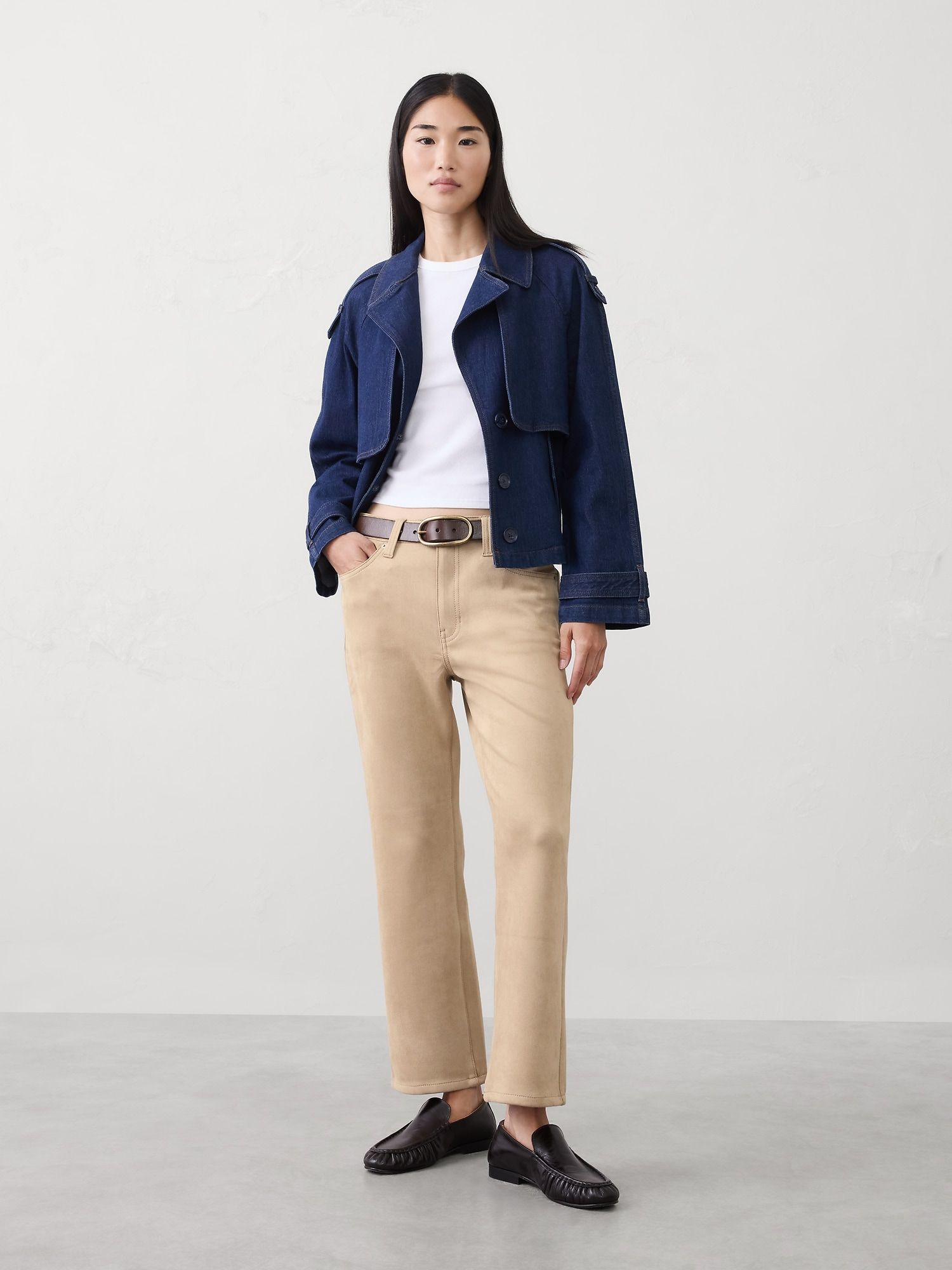 Kick Flare High-Rise Vegan Suede Cropped Pant