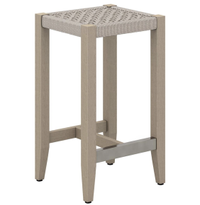 Cheryl teak outdoor bar stool, Kathy Kuo Home