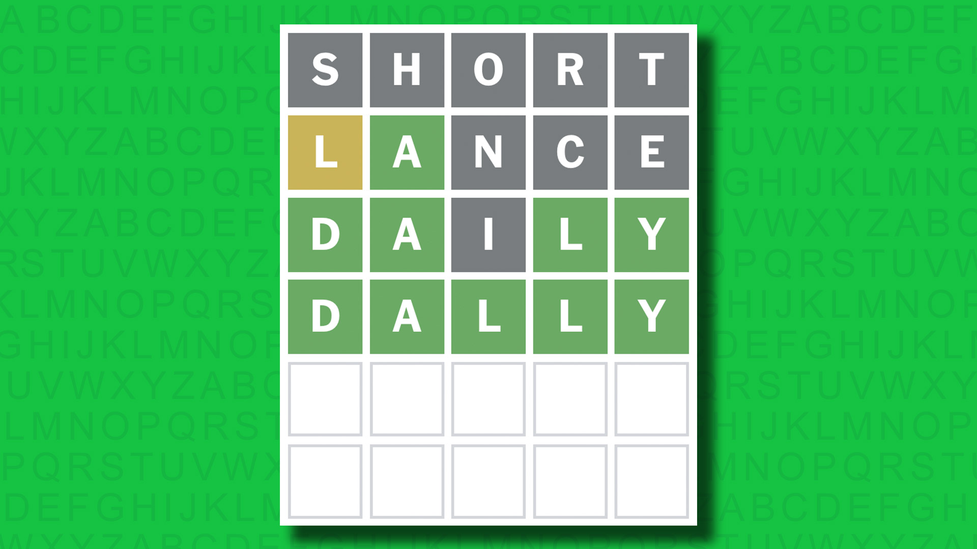 NYT Wordle answer for game 1560 on a green background