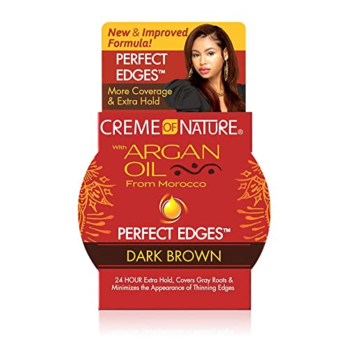Creme of Nature With Argan Oil From Morocco Perfect Edges Hair Gel, 24 Hour Hold With Moisture and Exotic Shine, Dark Brown, 2.25 Oz (pack of 1)
