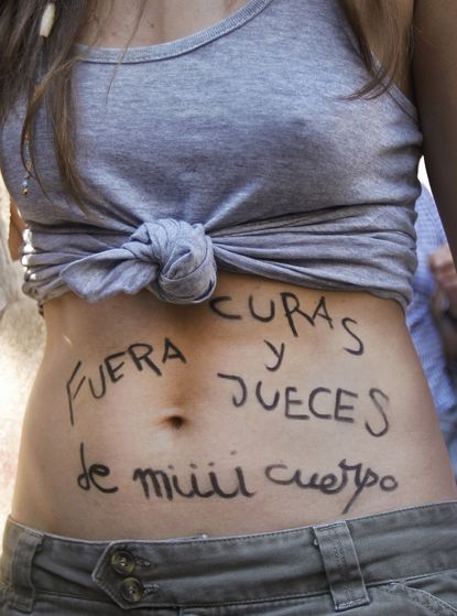 Spanish abortion protestor